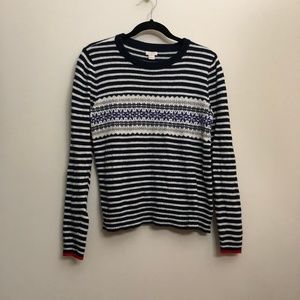 J.Crew Blue and White Striped Sweater